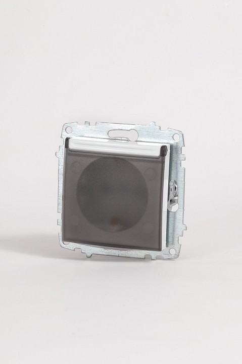 Розетка с заземлением и со шторкой, без рамки с крышкой Elbi Eleсtriс Zena Vega 609-015600-219