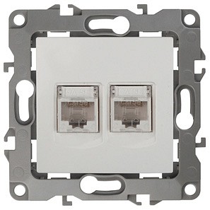 Розетка двойная Ethernet RJ-45 без рамки Эра Эра 12 12-3108-02