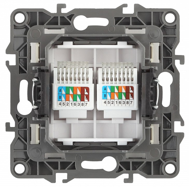 Розетка двойная Ethernet RJ-45 без рамки Эра Эра 12 12-3108-04