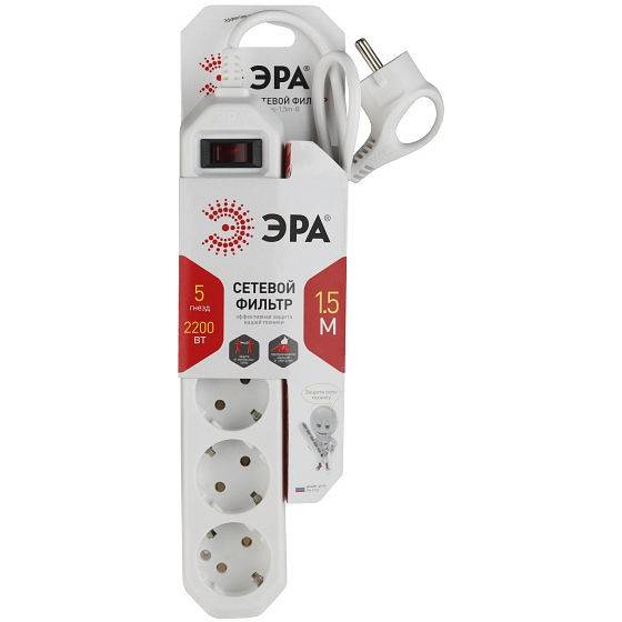 Сетевой фильтр ЭРА USF-5es 5 розеток Б0019031