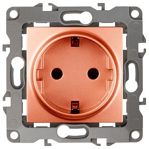 Розетка с заземлением и шторками ЭРА 12 12-2102-14