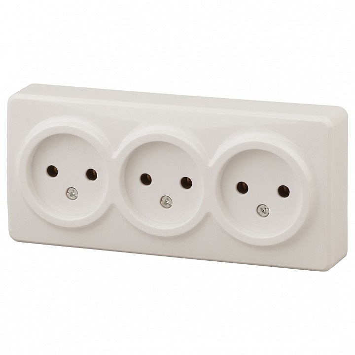 Розетка тройная без заземления Эра Эра Эксперт 11-2207-02