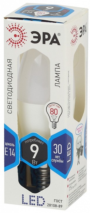 Лампа светодиодная Эра Стандарт LED B35-9W-840-E14