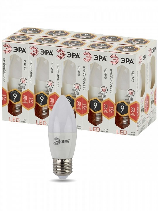 Лампа светодиодная Эра Стандарт LED B35-9W-827-E27