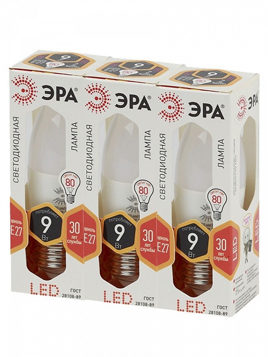 Лампа светодиодная Эра Стандарт LED B35-9W-827-E27