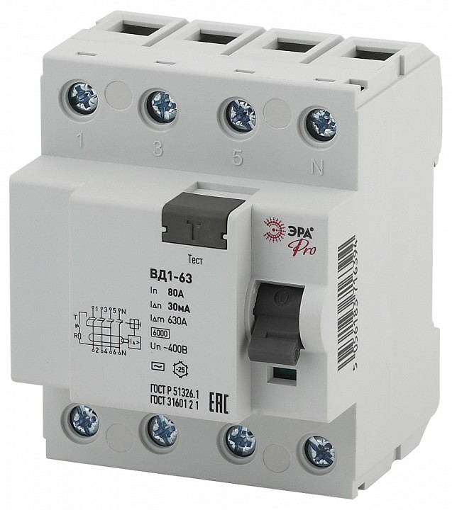 Устройство защитного отключения 4P Эра ВД1-63 NO-902-64