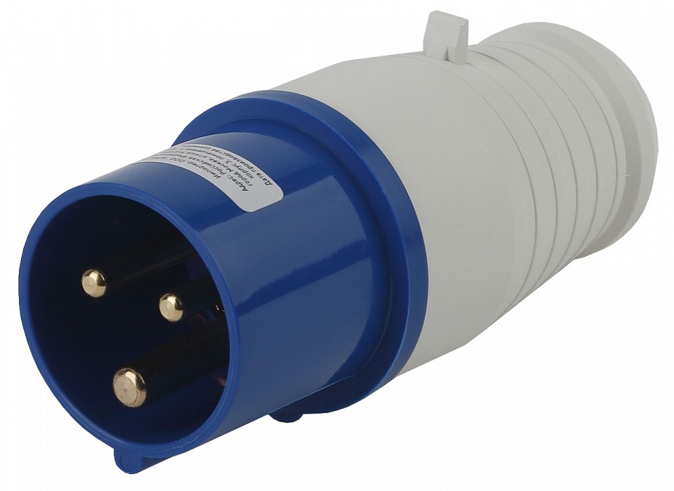 Вилка прямая ЭРА 2P+PE 16А IP44 V-16-2P-PE-IP44