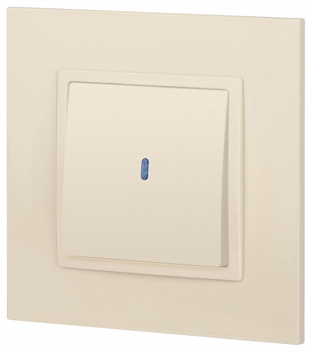 Выключатель одноклавишный с подсветкой без рамки Эра Эра Elegance 14-1102-02