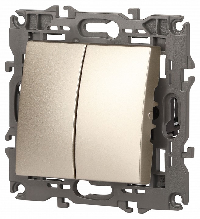 Переключатель двухклавишный без рамки Эра Эра Elegance 14-1106-04