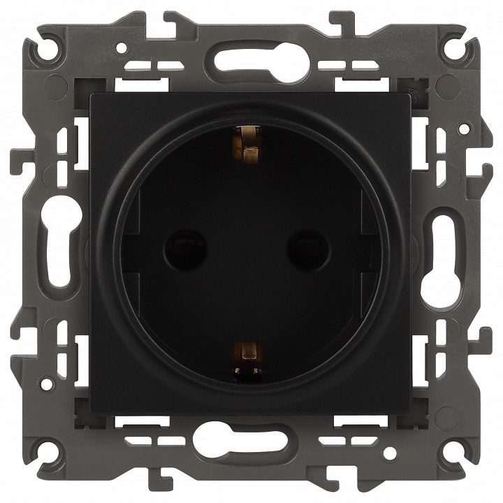 Розетка с заземлением и со шторкой, без рамки Эра Эра Elegance 14-2102-05