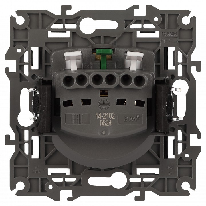 Розетка с заземлением и со шторкой, без рамки Эра Эра Elegance 14-2102-05