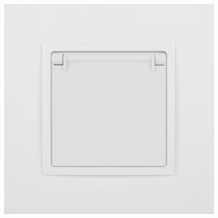 Розетка с заземлением и со шторкой, без рамки с крышкой Эра Эра Elegance 14-2103-01