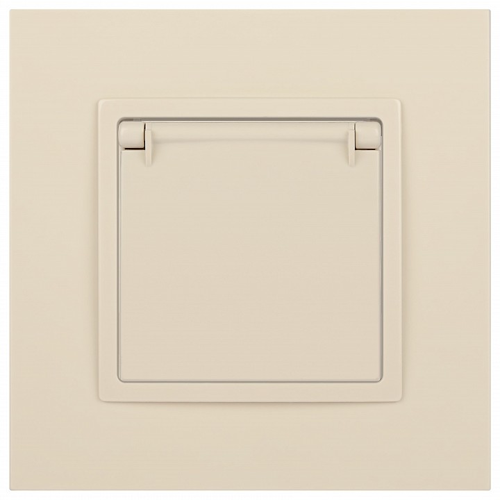 Розетка с заземлением и со шторкой, без рамки с крышкой Эра Эра Elegance 14-2103-02