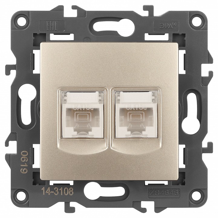 Розетка Ethernet RJ-45 без рамки Эра Эра Elegance 14-3108-04