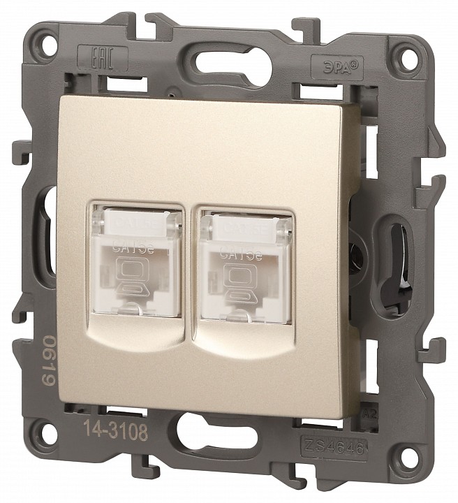 Розетка Ethernet RJ-45 без рамки Эра Эра Elegance 14-3108-04