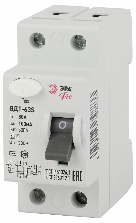 Устройство защитного отключения 2P Эра ВД1-63S NO-902-151