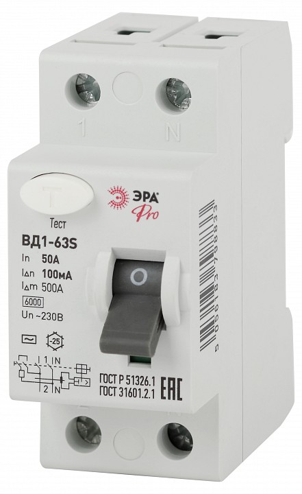 Устройство защитного отключения 2P Эра ВД1-63S NO-902-151