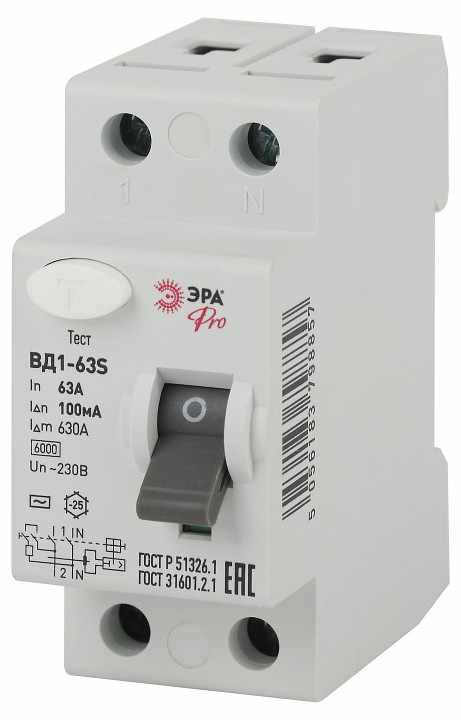 Устройство защитного отключения 2P Эра ВД1-63S NO-902-152