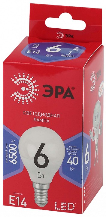 Лампа светодиодная Эра  LED P45-6W-865-E14 R