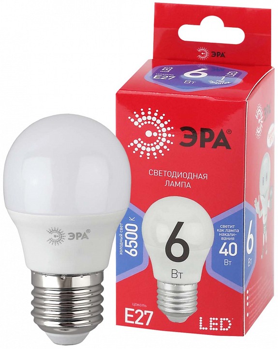 Лампа светодиодная Эра  LED P45-6W-865-E27 R
