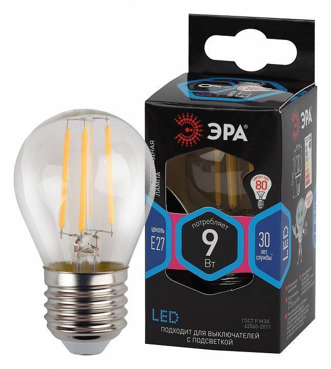 Лампа светодиодная филаментная ЭРА F-LED A60 9 Вт E27 4000 K Б0047029