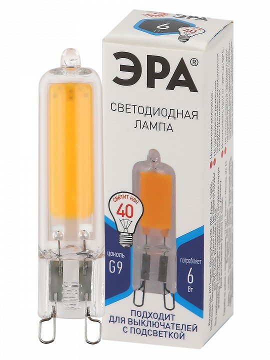 Лампа светодиодная Эра G9 6 Вт 4000 K LED JCD-6W-GL-840-G9