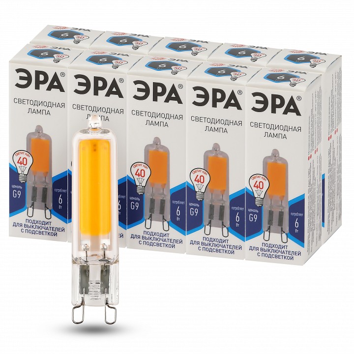 Лампа светодиодная Эра G9 6 Вт 4000 K LED JCD-6W-GL-840-G9