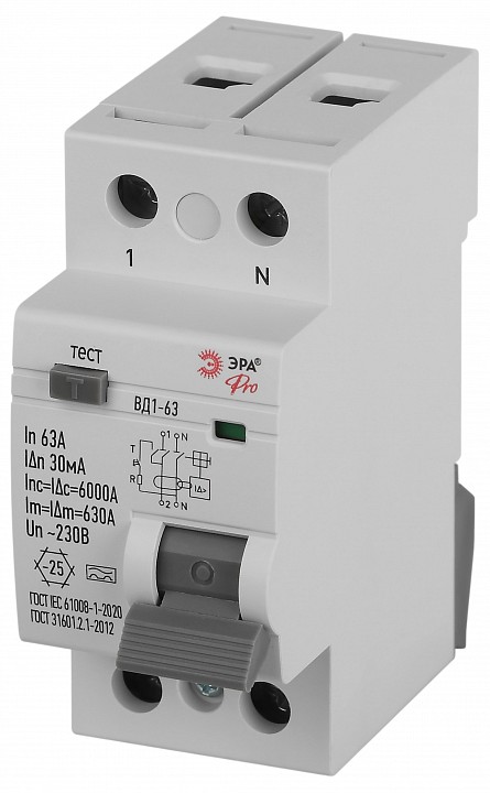Устройство защитного отключения 2P Эра ВД1-63 VD2EM63A30
