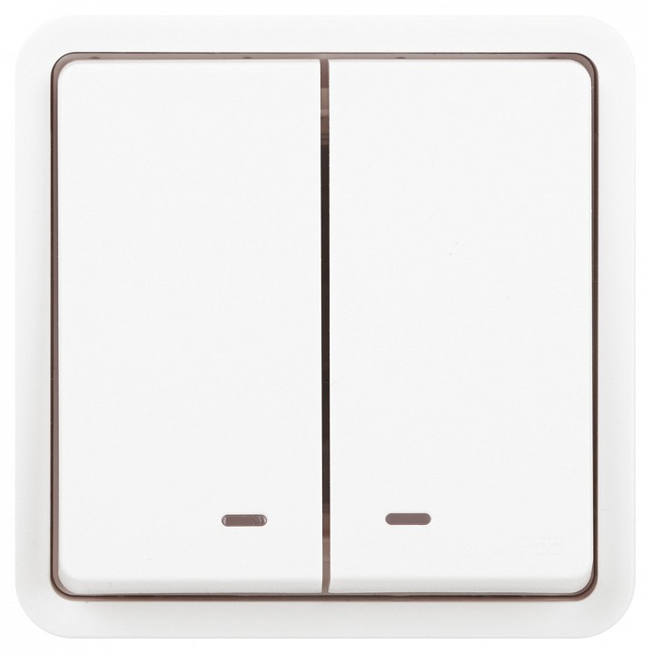 Выключатель двухклавишный с подсветкой Эра Эра Эксперт 11-1525-01