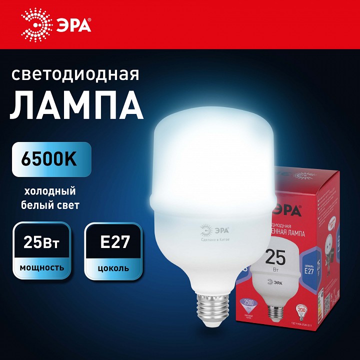 Лампа светодиодная Эра  LED POWER T70-25W-6500-E27 R