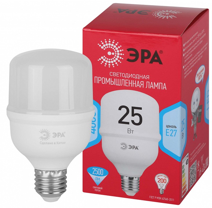 Лампа светодиодная Эра  E27 25Вт 4000K LED POWER T70-25W-4000-E27 R