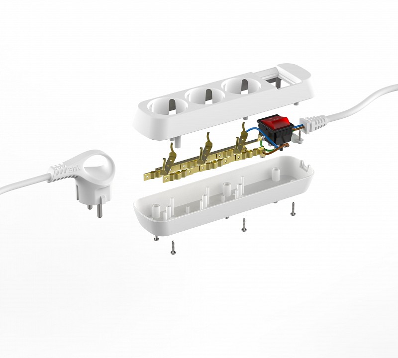 Удлинитель с выключателем Эра  UDL-16-370-ES