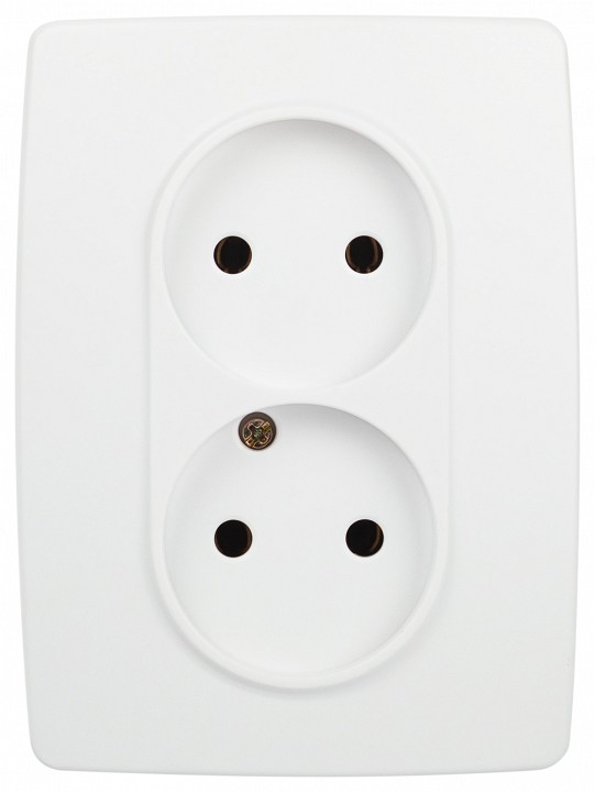 Розетка двойная без заземления Эра Эра 12 12-2107-01М