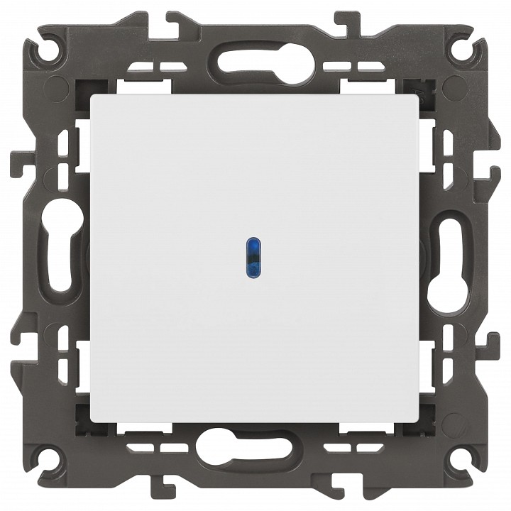 Выключатель одноклавишный с подсветкой без рамки Эра Эра Elegance 14-1102-01М