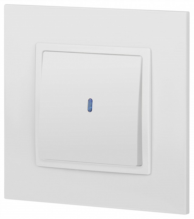 Выключатель одноклавишный с подсветкой без рамки Эра Эра Elegance 14-1102-01М
