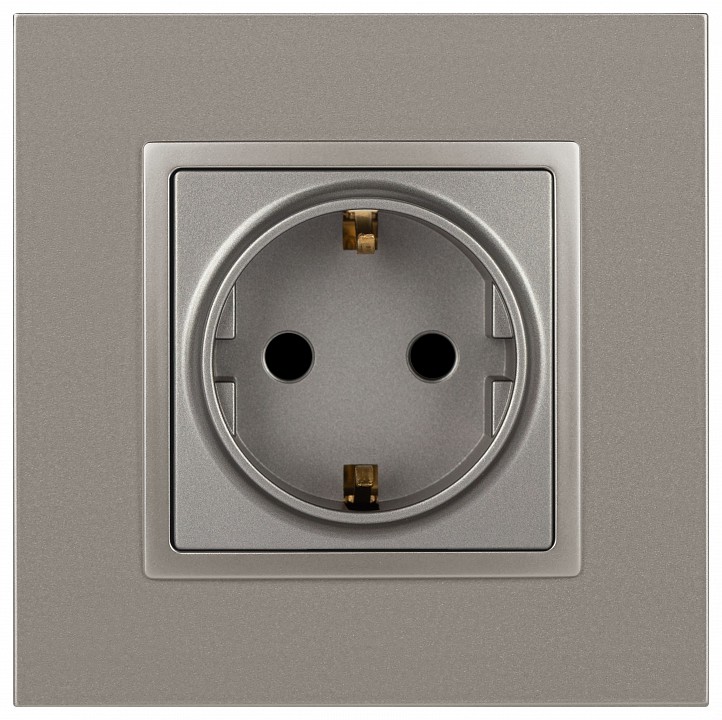 Розетка с заземлением и со шторкой, без рамки Эра Эра Elegance 14-2102-16