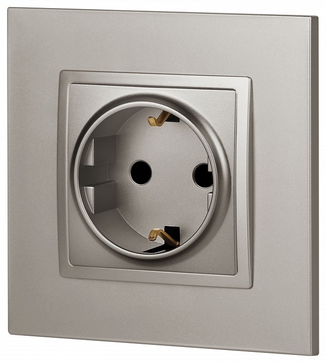 Розетка с заземлением и со шторкой, без рамки Эра Эра Elegance 14-2102-16