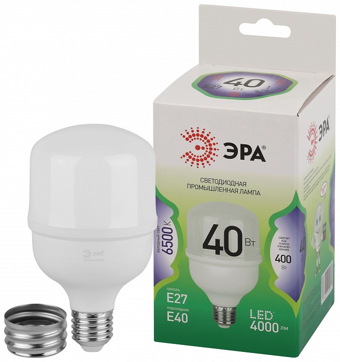 Лампа светодиодная ЭРА Green Line POWER T80 40 Вт 6500 K E27/E40 LED POWER T80-40W-865-E27/E40 GL