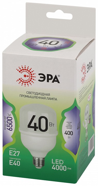 Лампа светодиодная ЭРА Green Line POWER T80 40 Вт 6500 K E27/E40 LED POWER T80-40W-865-E27/E40 GL