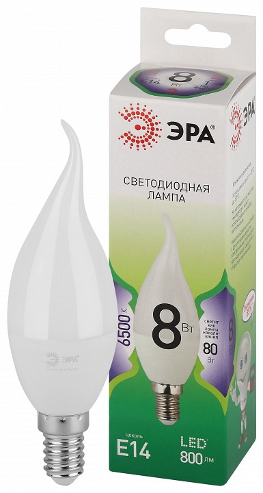 Лампа светодиодная Эра Green Line LED BXS-8W-865-E14 GL