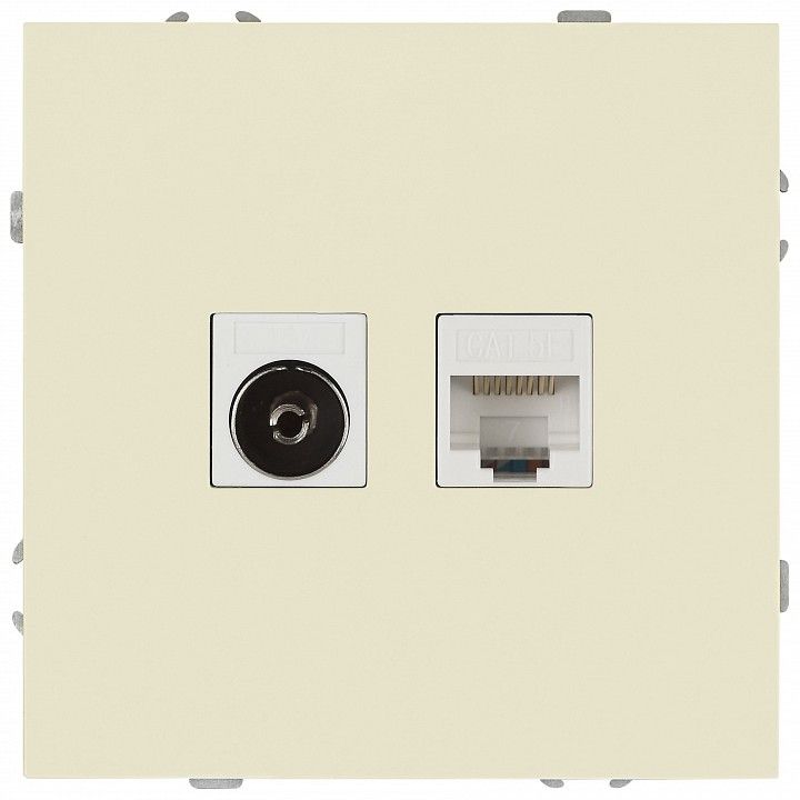 ТВ-розетка и розетка Ethernet RJ-45 без рамки Эра Galaxy Б0070778
