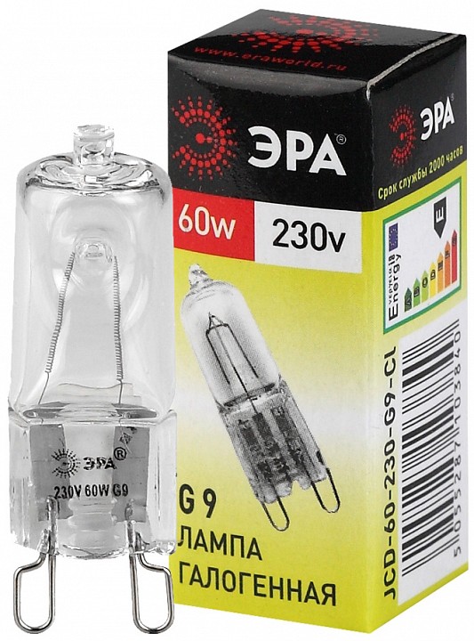 Лампа галогеновая Эра  G9-JCD-60-230V-CL