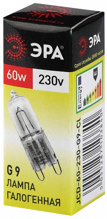Лампа галогеновая Эра  G9-JCD-60-230V-CL