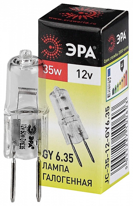 Лампа галогеновая Эра  GY6.35-JC-35W-12V
