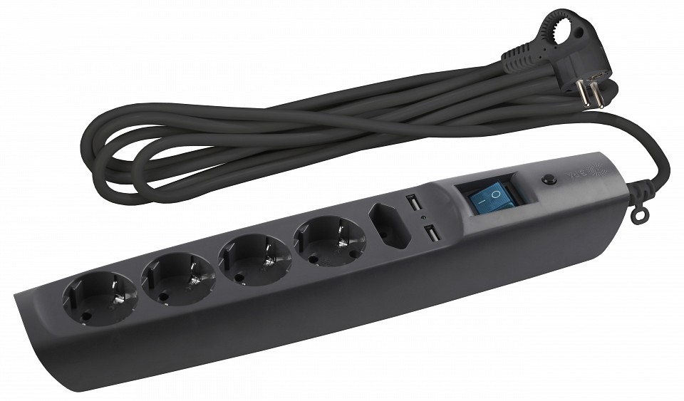 Удлинитель с выключателем Эра  SFU-5es-2m-B