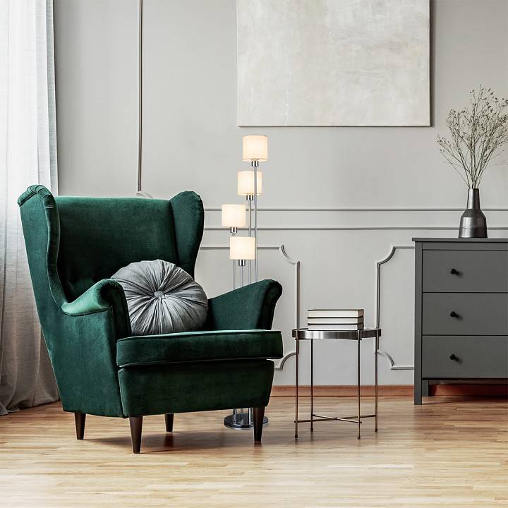 Торшер Escada Denver Chrome/Beige 1109/4