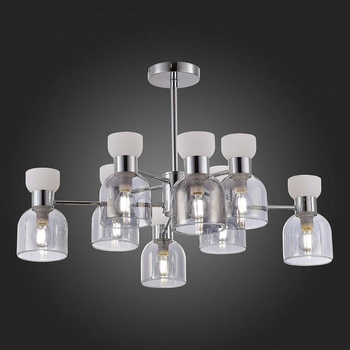 Люстра на штанге EVOLUCE Vento 8 ламп SLE1045-102-08