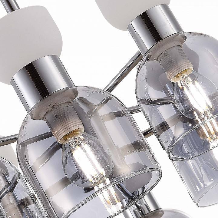 Люстра на штанге EVOLUCE Vento 8 ламп SLE1045-102-08