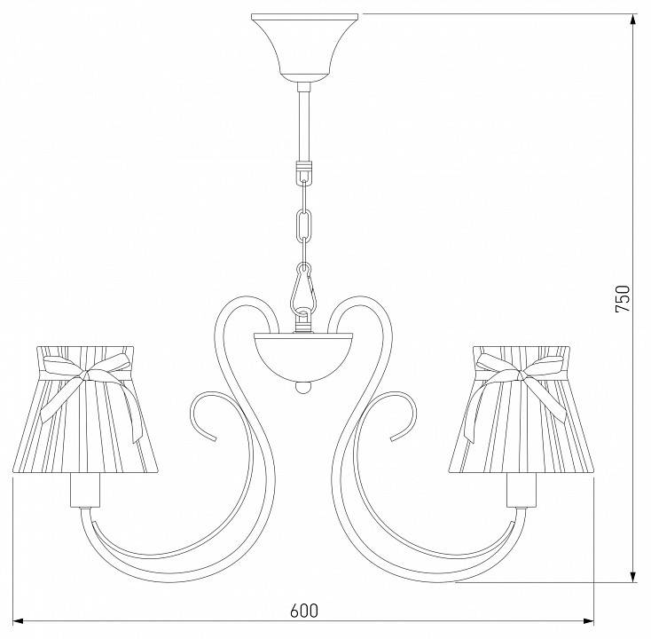 Подвесная люстра Eurosvet 60061/5 античная бронза 60061/5