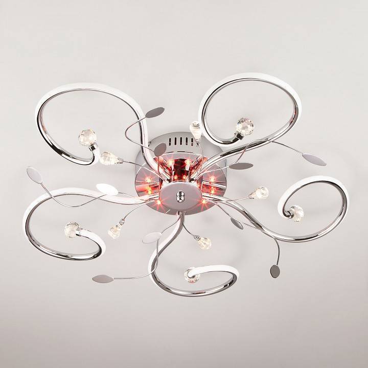 Потолочная люстра Eurosvet Curl 90129/5 хром 64 Вт 90129/5